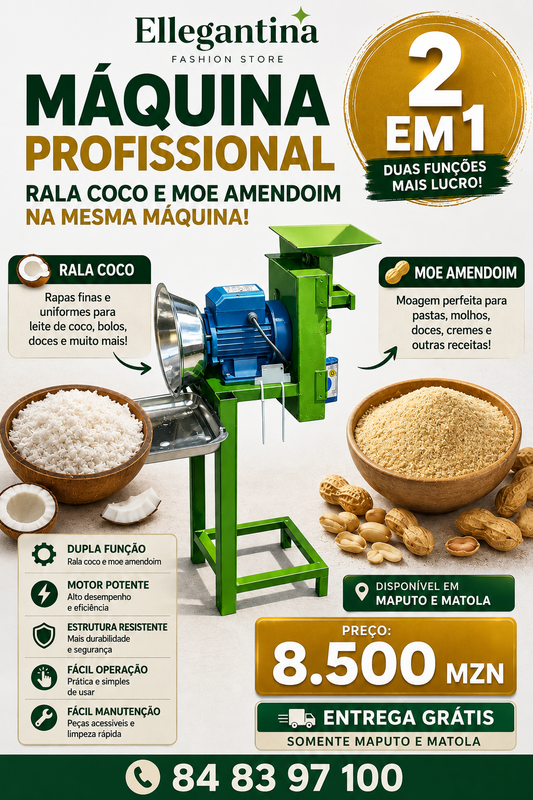 Máquina de Dupla Função, moedor e ralador